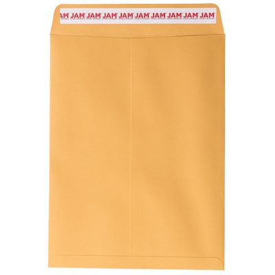 JAM Paper Open End Catalog Premium Envelopes with Peel & Seal Closure, 9 x 12, Brown Kraft Manila,