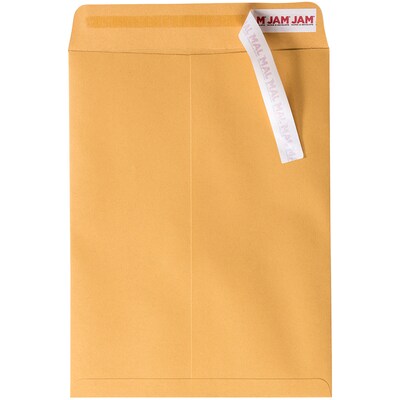 JAM Paper Open End Catalog Premium Envelopes with Peel & Seal Closure, 9 x 12, Brown Kraft Manila,