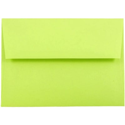 JAM Paper A7 Invitation Envelopes, 5 1/4 x 7 1/4, Ultra Lime Green, 100/Pack (96151D)