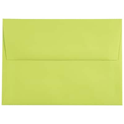 JAM Paper A7 Invitation Envelopes, 5 1/4" x 7 1/4", Ultra Lime Green, 100/Pack (96151D)