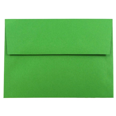 JAM Paper A7 Invitation Envelopes, 5 1/4 x 7 1/4, Green Recycled, 100/Pack (95617D)