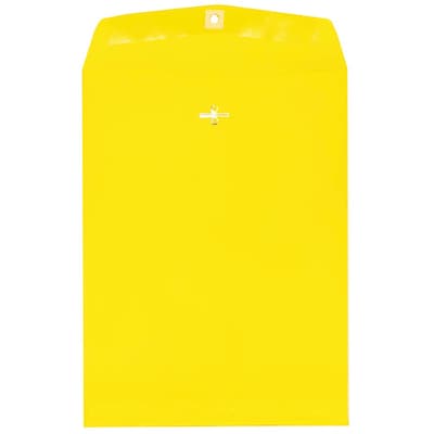 JAM Paper Envelopes with Clasp Closure, 9 x 12, Yellow Recycled, 50/Pack (92953I)