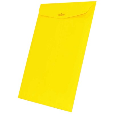 JAM Paper Envelopes with Clasp Closure, 9" x 12", Yellow Recycled, 50/Pack (92953I)