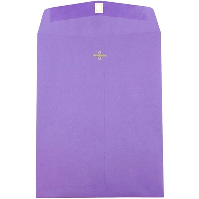 JAM Paper Envelopes with Clasp Closure, 9 x 12, Violet Purple Recycled, 50/Pack (900906767I)