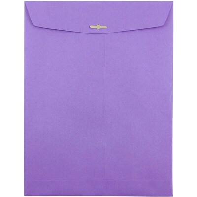 JAM Paper Envelopes with Clasp Closure, 9" x 12", Violet Purple Recycled, 50/Pack (900906767I)