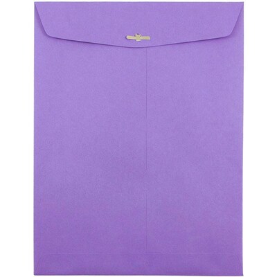 JAM Paper Envelopes with Clasp Closure, 9 x 12, Violet Purple Recycled, 50/Pack (900906767I)