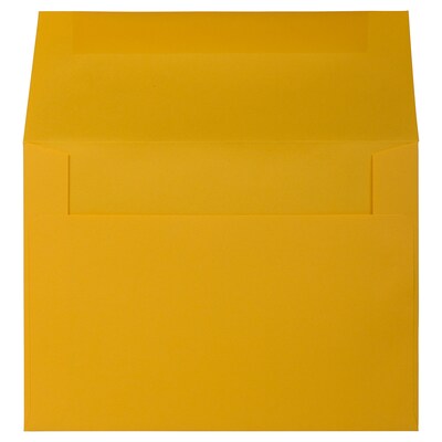 JAM Paper A6 Colored Invitation Envelopes, 4 3/4 x 6 1/2, Gold Yellow, 50/Pack (1536431I)