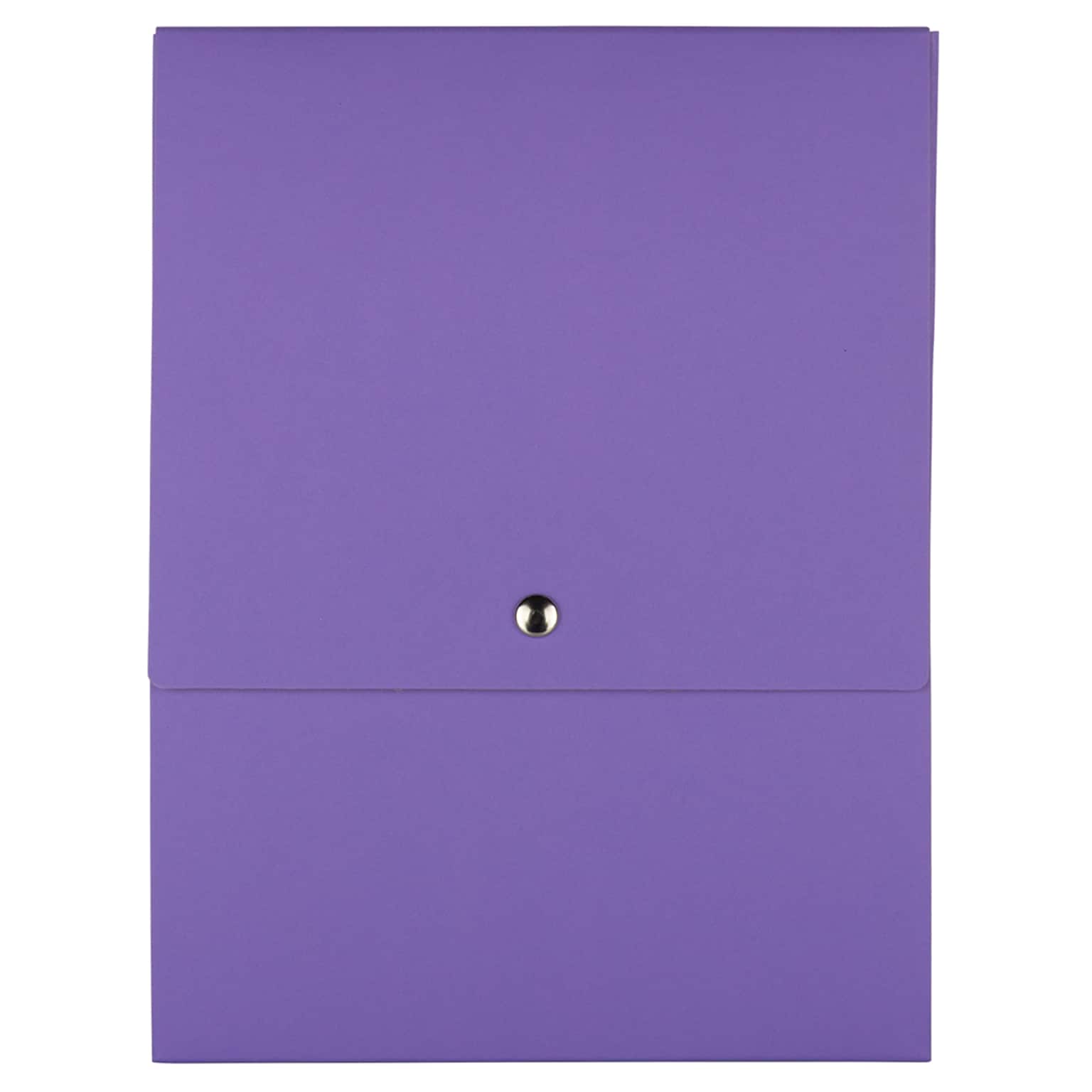 JAM PAPER Vertical Snap Closure Portfolio, 12 1/8 x 9 x 1/2, Purple Kraft (90335342)