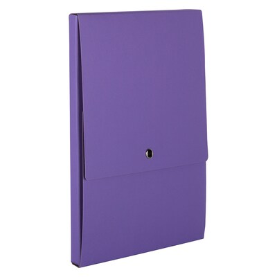 JAM PAPER Vertical Snap Closure Portfolio, 12 1/8" x 9" x 1/2", Purple Kraft (90335342)