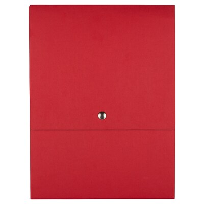 JAM PAPER Vertical Snap Closure Portfolio, 12 1/8" x 9" x 1/2", Red Kraft (90335343)