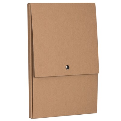 JAM PAPER Vertical Snap Closure Portfolio, 12 1/8" x 9" x 1/2", Brown Kraft (90334954)