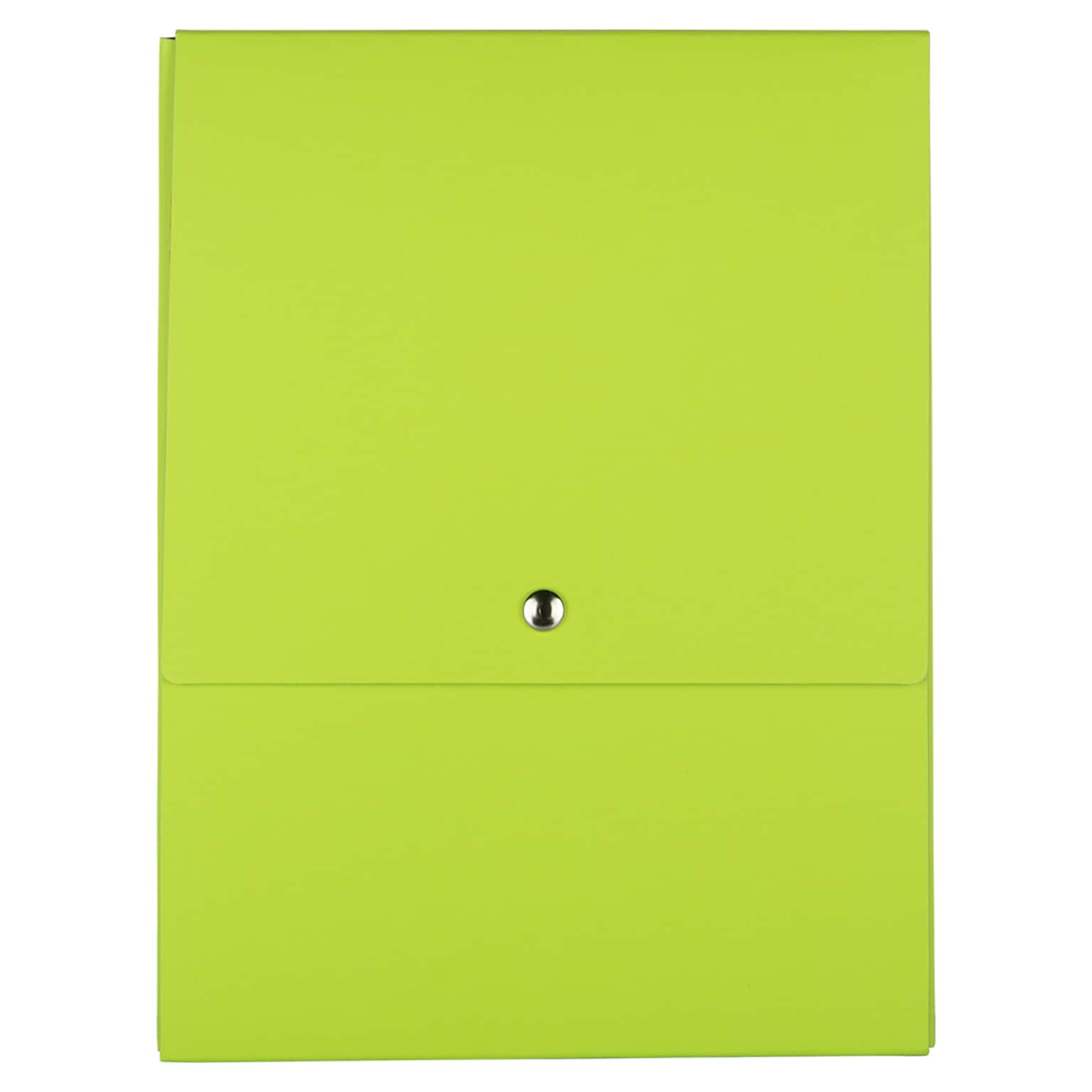 JAM PAPER Vertical Snap Closure Portfolio, 12 1/8 x 9 x 1/2, Green Kraft (90335340)