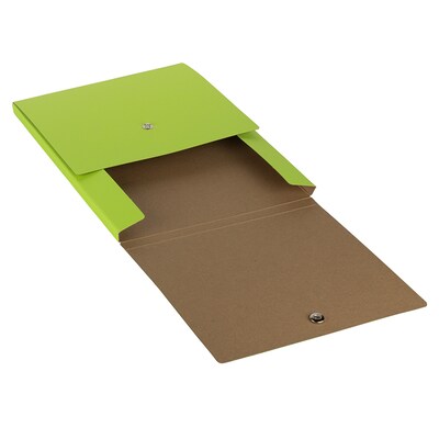 JAM PAPER Vertical Snap Closure Portfolio, 12 1/8" x 9" x 1/2", Green Kraft (90335340)