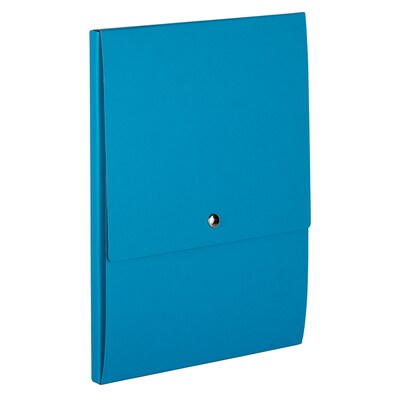 JAM PAPER Vertical Snap Closure Portfolio, 12 1/8" x 9" x 1/2", Blue Kraft (90335339)