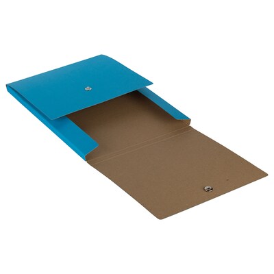 JAM PAPER Vertical Snap Closure Portfolio, 12 1/8" x 9" x 1/2", Blue Kraft (90335339)