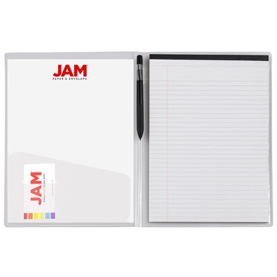 JAM PAPER Plastic Pad Holder Padfolio, Clear (401039007)