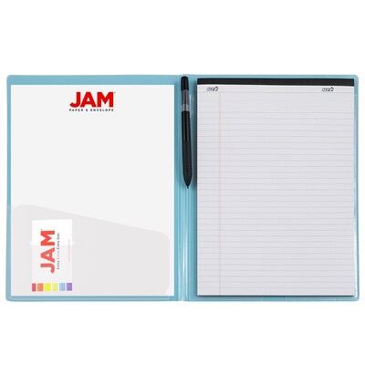 JAM PAPER Plastic Pad Holder Padfolio, Blue (401039008)