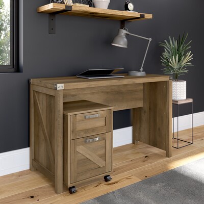 kathy ireland® Home by Bush Furniture 2-Drawer Vertical File Cabinet, Mobile, Letter/Legal, Reclaimed Pine, 17"
