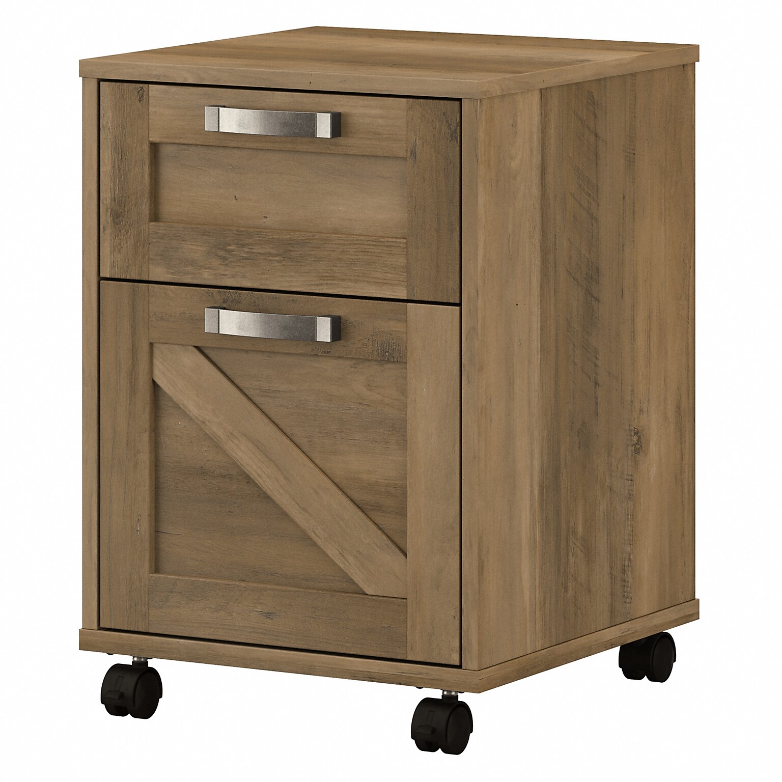 kathy ireland® Home by Bush Furniture 2-Drawer Vertical File Cabinet, Mobile, Letter/Legal, Reclaimed Pine, 17