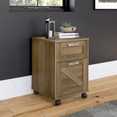 kathy ireland® Home by Bush Furniture 2-Drawer Vertical File Cabinet, Mobile, Letter/Legal, Reclaime