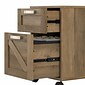 kathy ireland® Home by Bush Furniture 2-Drawer Vertical File Cabinet, Mobile, Letter/Legal, Reclaimed Pine, 17"