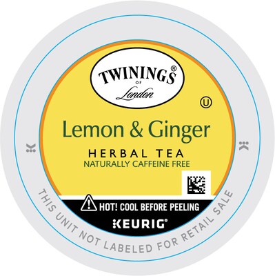 Twinings of London Lemon & Ginger Herbal Tea, Keurig® K-Cup® Pods, 24/Box (TNA89556)