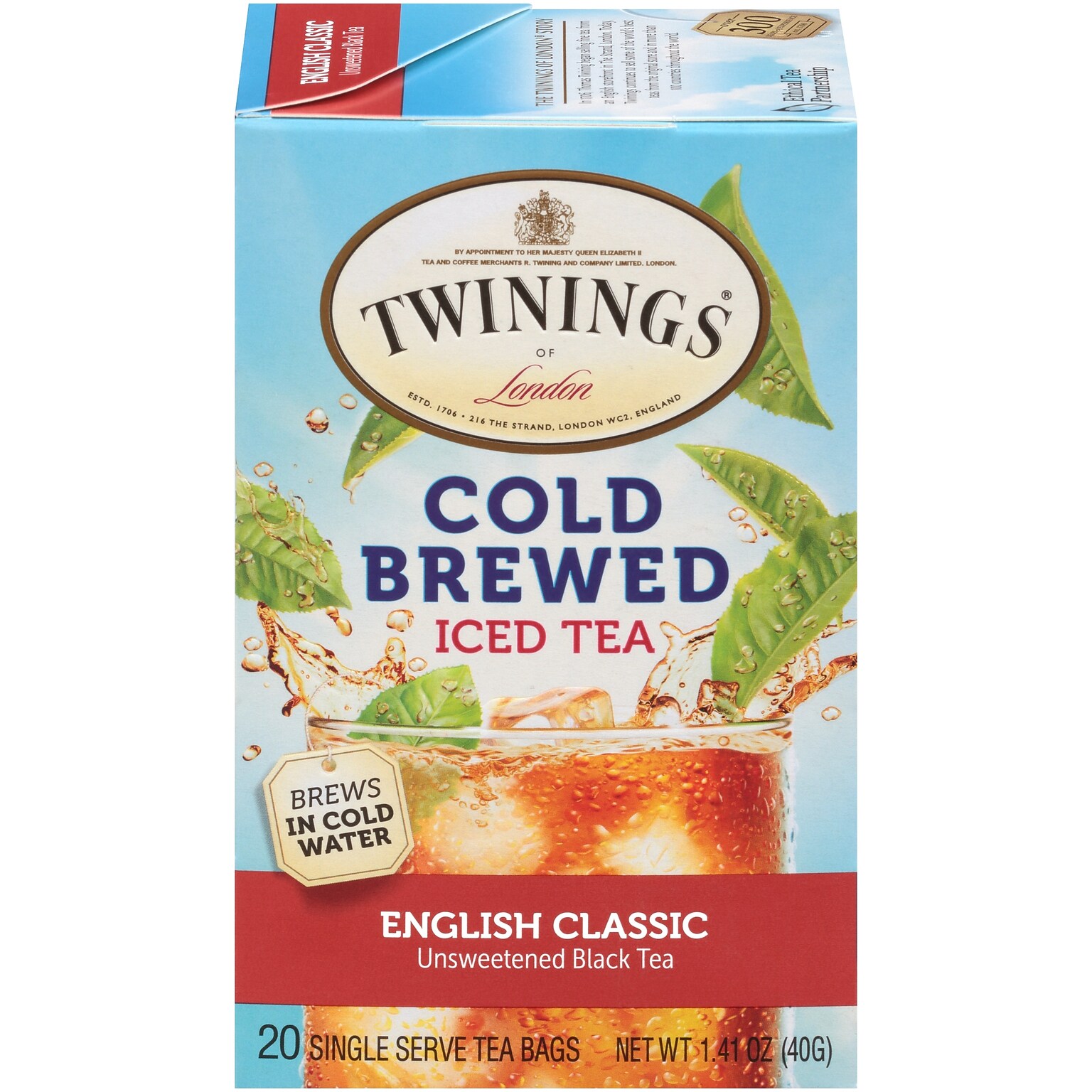 Twinings Cold Brewed English Classic Tea Bags, 20/Box (F07409)