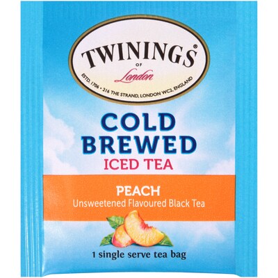 Twinings Cold Brewed Peach Tea Bags, 20/Box (F10055)