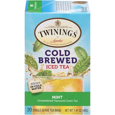 Twinings Cold Brewed Mint Tea Bags, 20/Box (F07413)