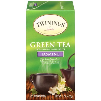 Twinings of London Green with Jasmine Tea Bags, 25/Box (TNA51800)