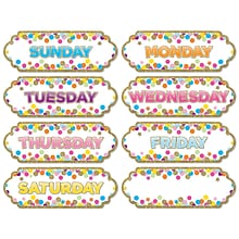 Ashley Productions Magnetic Die-Cut Timesavers & Labels, Confetti Days of the Week, 6 Packs (ASH1900