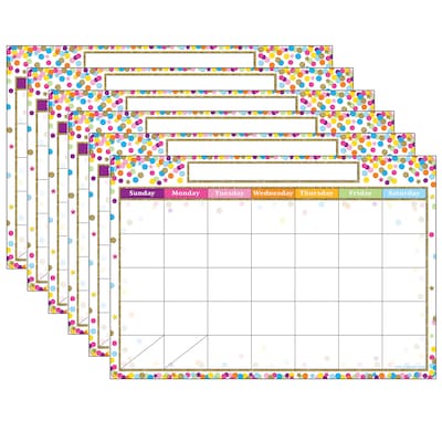 Ashley Productions Smart Poly Chart, Confetti Calendar, Pack of 6 (ASH91041-6)