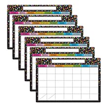 Ashley Productions Smart Poly Chart, Black Confetti Calendar, Pack of 6 (ASH91088-6)