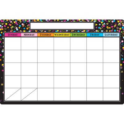 Ashley Productions Smart Poly Chart, Black Confetti Calendar, Pack of 6 (ASH91088-6)