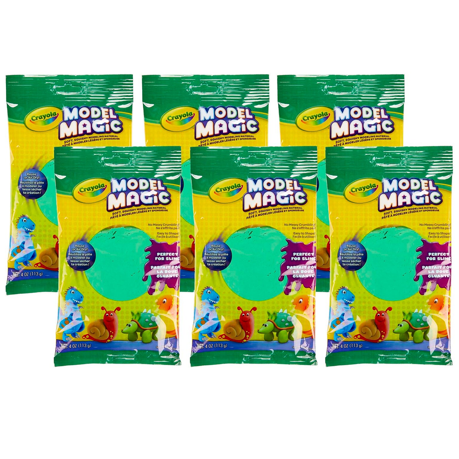 Crayola® Model Magic® Modeling Compound, Green, 4 oz Packs, 6 Packs (BIN4444-6)