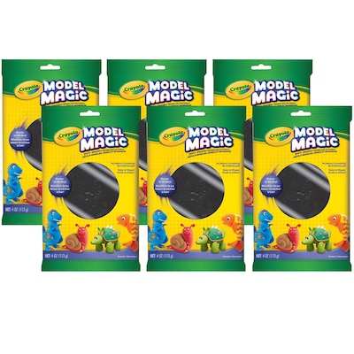 Crayola Model Magic Modeling Compound, Black, 4 oz Packs, 6 Packs (BIN4451-6)