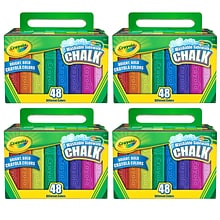 Crayola Washable Sidewalk Chalk, Bold Colors, 48/Box, 4 Boxes (BIN512048-4)