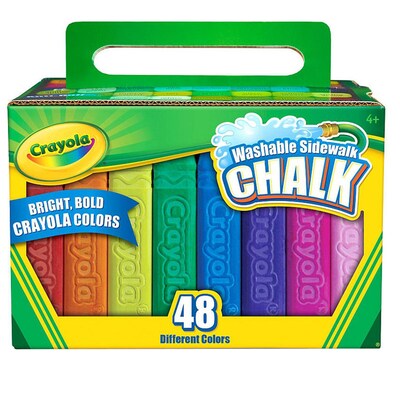 Crayola Washable Sidewalk Chalk, Bold Colors, 48/Box, 4 Boxes (BIN512048-4)