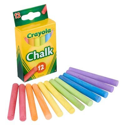 Crayola Sidewalk Chalk, Assorted Colors, 12/Box, 36 Bundle (BIN816-36)