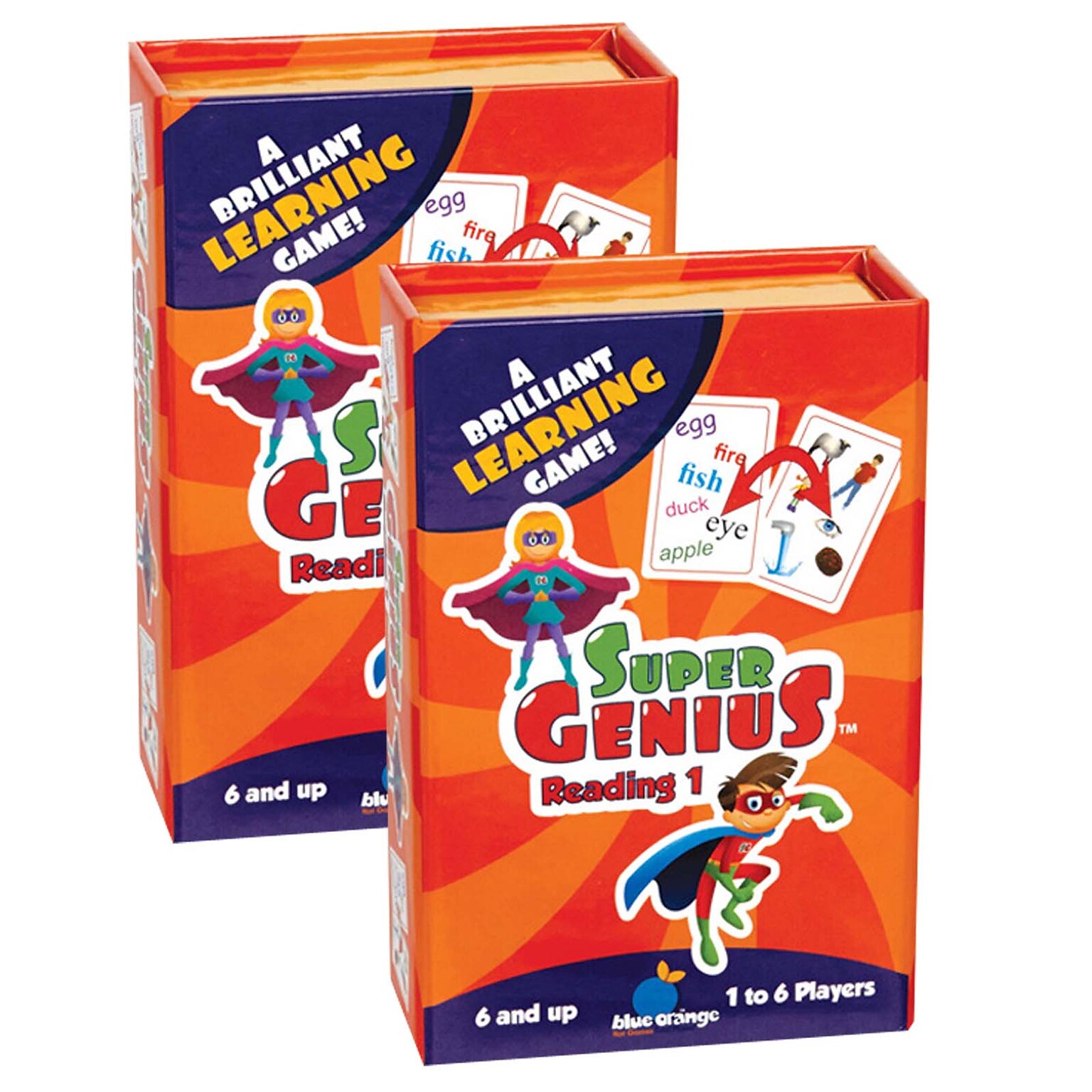 Blue Orange Games Super Genius Reading 1 Game, 2/Bundle (BOG01303-2)