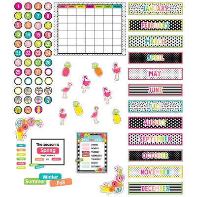 Schoolgirl Style Simply Stylish Tropical Pineapple Calendar Bulletin Board Set, 92 Pieces (CD-110461