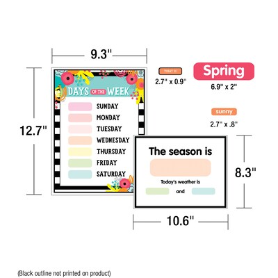 Schoolgirl Style Simply Stylish Tropical Pineapple Calendar Bulletin Board Set, 92 Pieces (CD-110461)