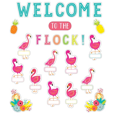 Schoolgirl Style™ Simply Stylish Tropical Welcome to the Flock Bulletin Board Set, 54 Pieces (CD-110462)