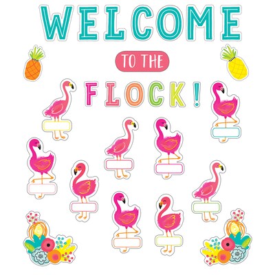 Schoolgirl Style™ Simply Stylish Tropical Welcome to the Flock Bulletin Board Set, 54 Pieces (CD-110462)