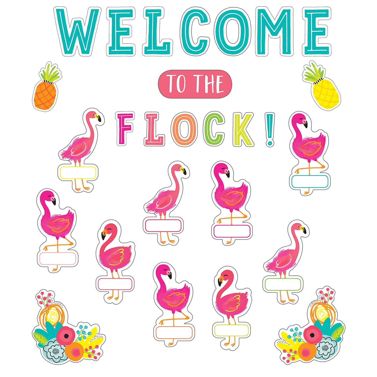 Schoolgirl Style™ Simply Stylish Tropical Welcome to the Flock Bulletin Board Set, 54 Pieces (CD-110462)
