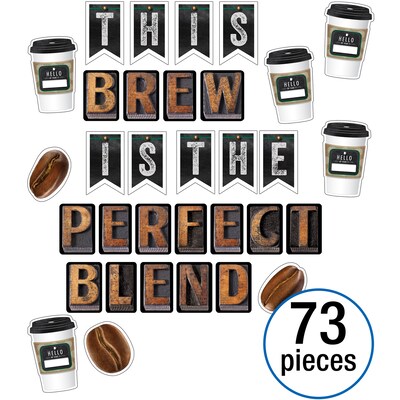 Schoolgirl Style™ Industrial Cafe This Brew Is the Perfect Blend Bulletin Board Set, 73 Pieces (CD-1