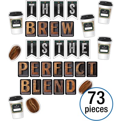 Schoolgirl Style™ Industrial Cafe This Brew Is the Perfect Blend Bulletin Board Set, 73 Pieces (CD-110480)