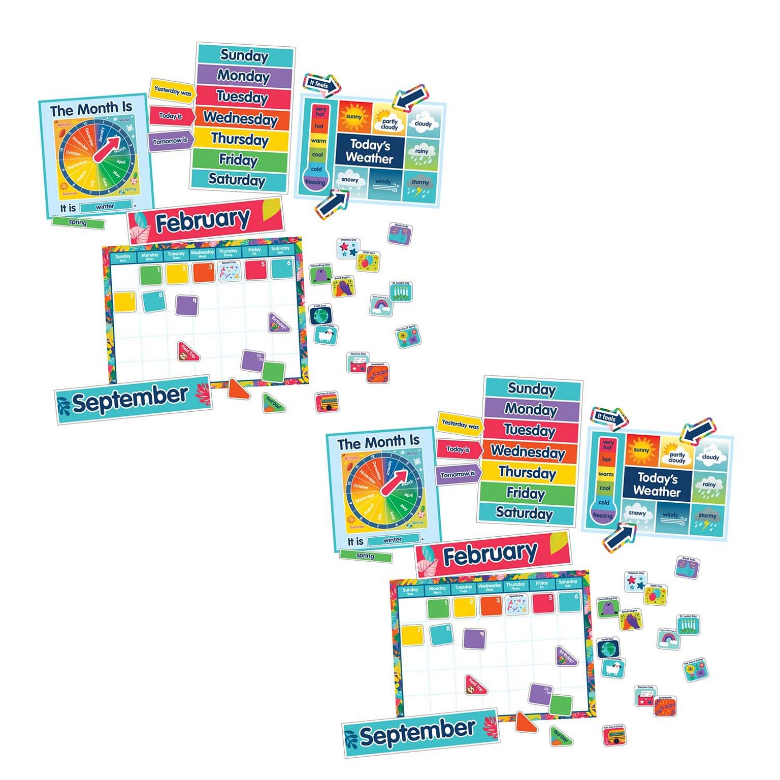 Carson Dellosa Education One World Calendar Bulletin Board Set, 2 Sets (CD-110486-2)