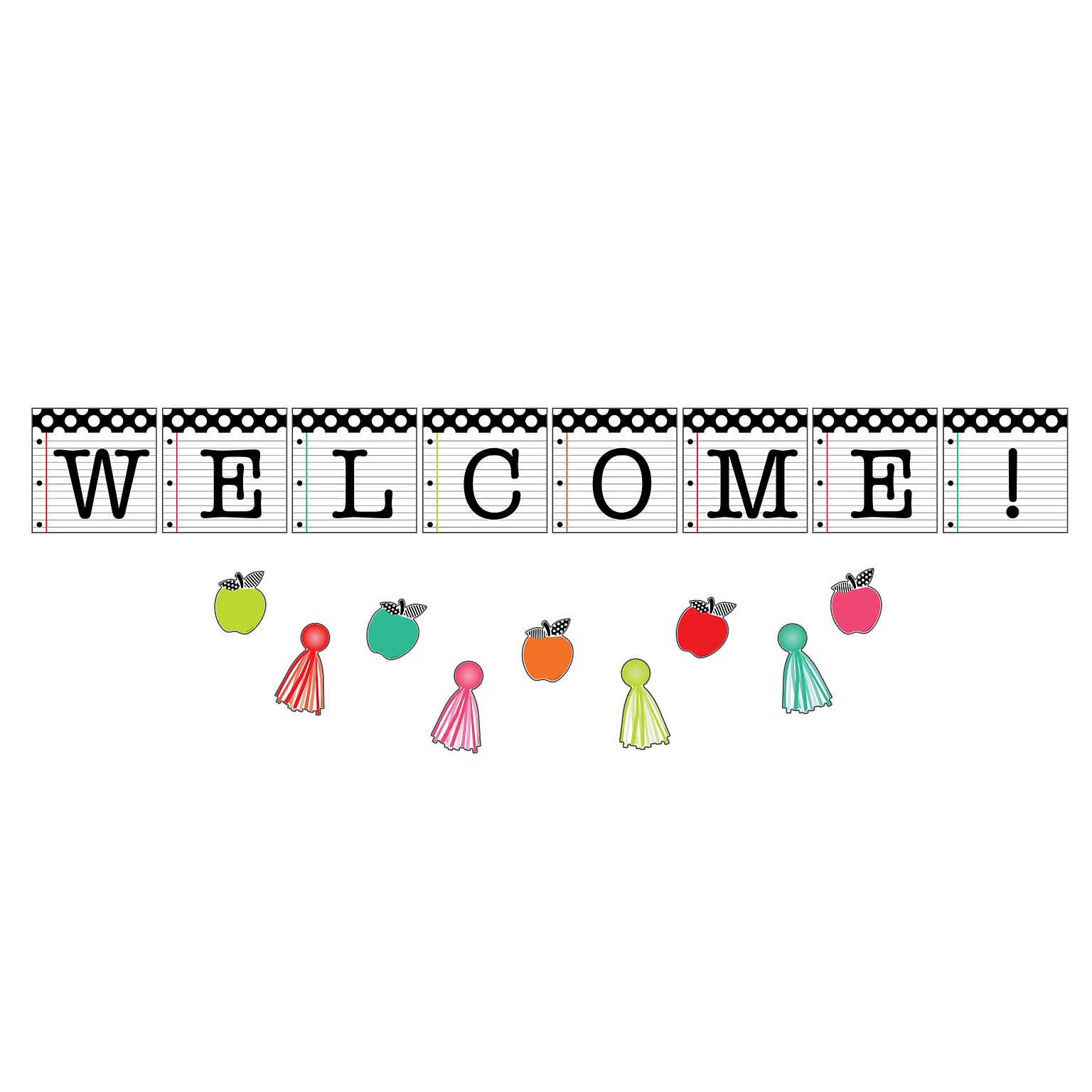 Schoolgirl Style™ Black, White & Stylish Brights Welcome Bulletin Board Set (CD-110501)