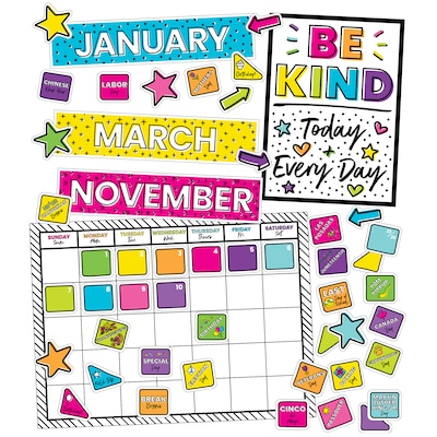 Carson Dellosa Education Kind Vibes Calendar Bulletin Board Set (CD-110522)